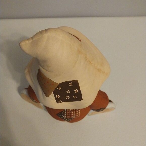 Vintage Ceramic Scarecrow Figurine Handmade Hand Painted Large Fall Harvest Cute - Picture 8 of 14